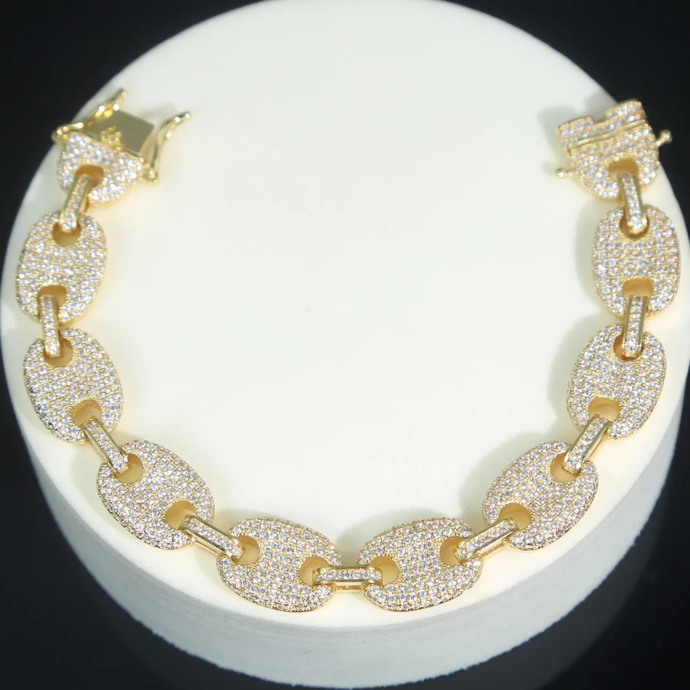 Iced Out Micro Pave 5A CZ Beads Chain Bracelet