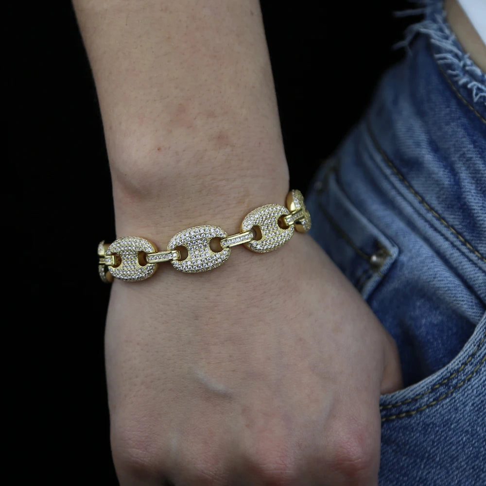 Iced Out Micro Pave 5A CZ Beads Chain Bracelet