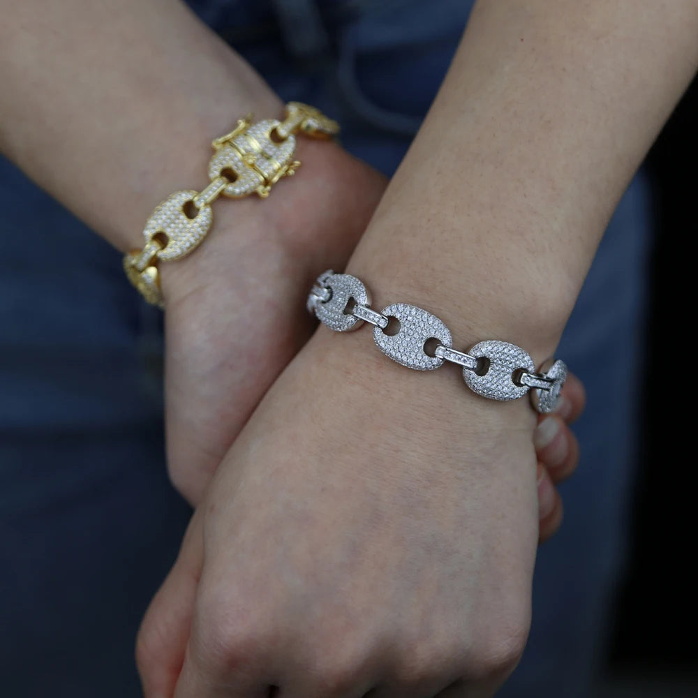 Iced Out Micro Pave 5A CZ Beads Chain Bracelet