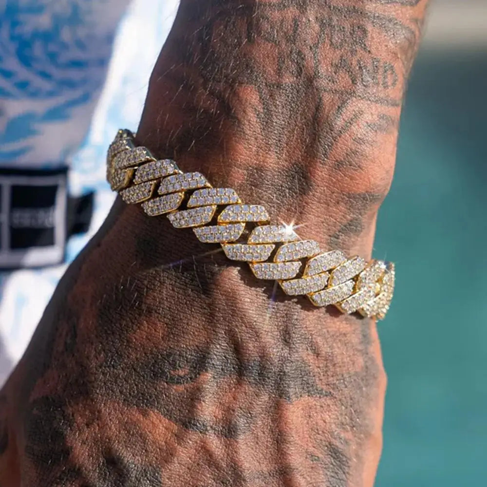 Cuban Bracelet Full Diamond-Rhombus Design