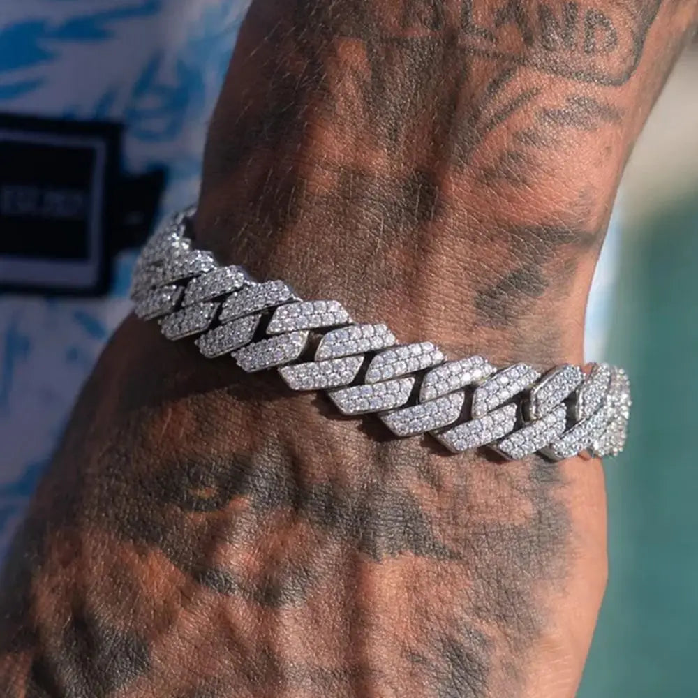 Cuban Bracelet Full Diamond-Rhombus Design