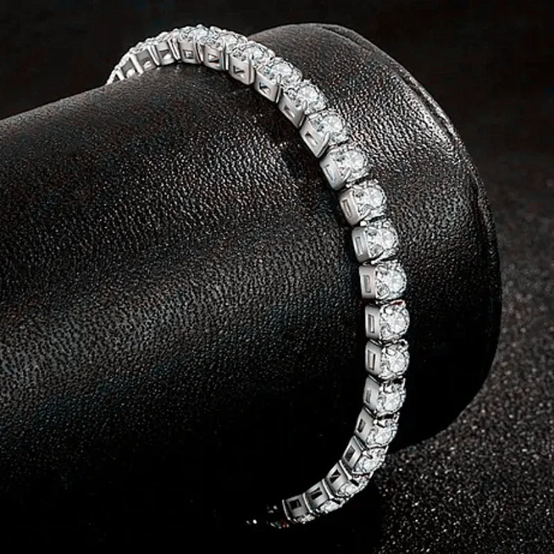 Iced Out 4mm Cubic Zirconia Crystal Tennis Bracelet
