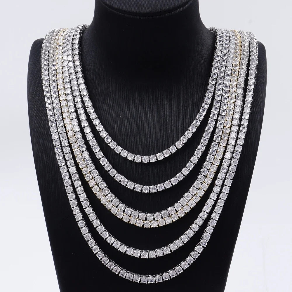 Iced Out Necklace Tennis Chain Large