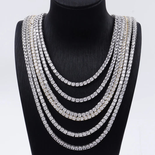 Iced Out Necklace Tennis Chain Large