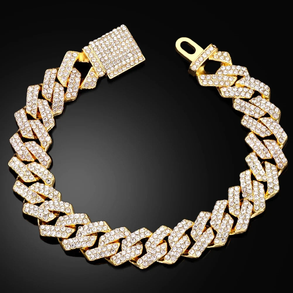 Cuban Bracelet Full Diamond-Rhombus Design