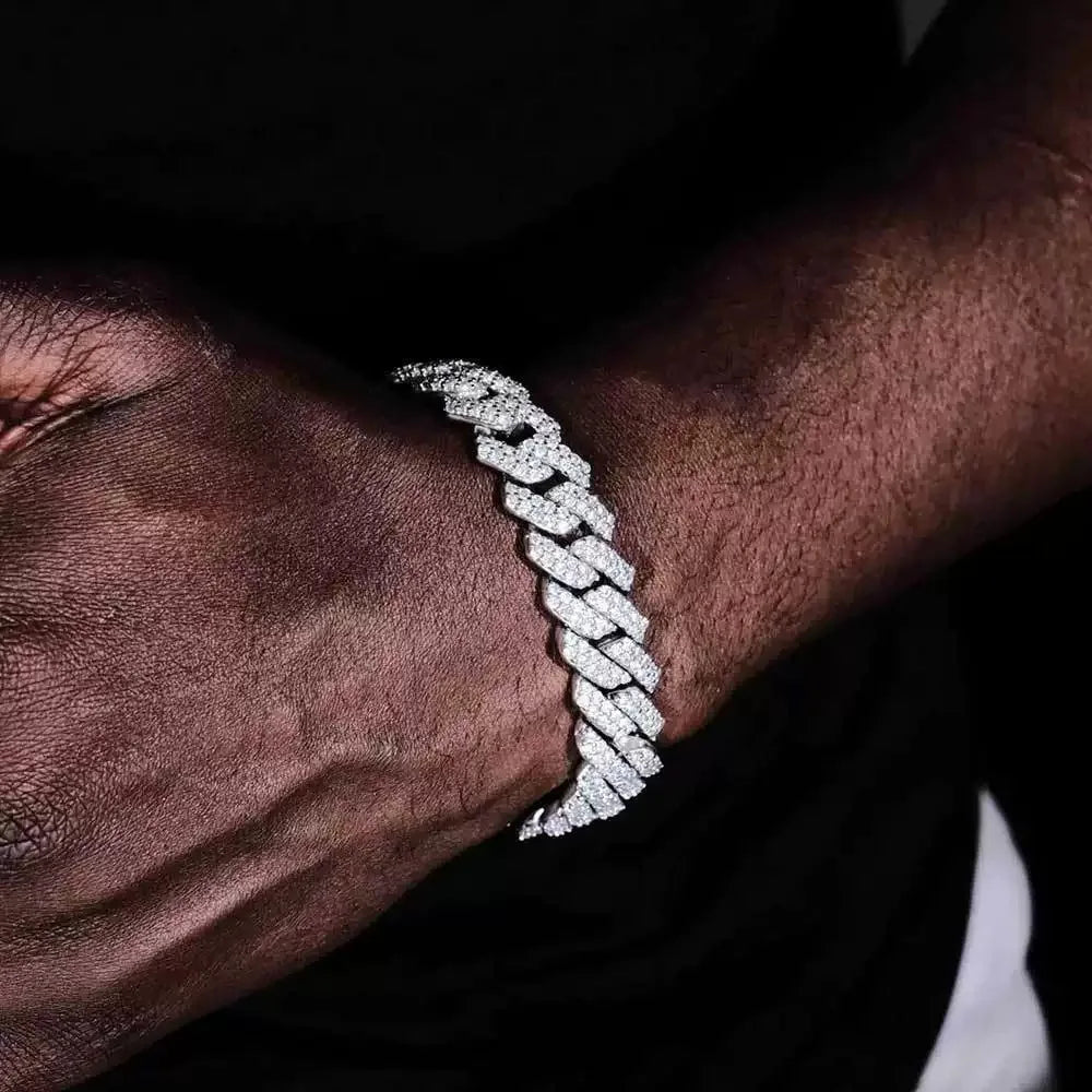 Cuban Bracelet Full Diamond-Rhombus Design