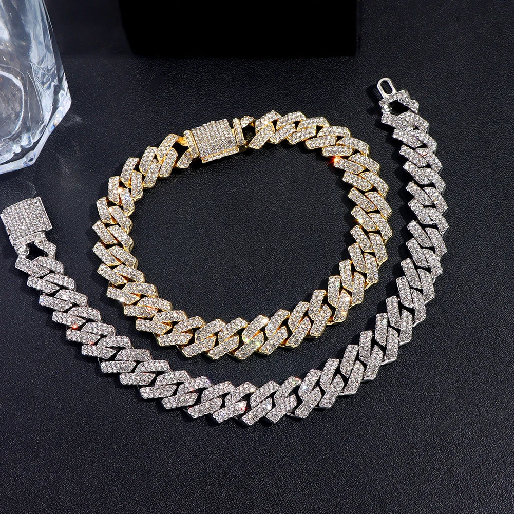 Cuban Bracelet Full Diamond-Rhombus Design